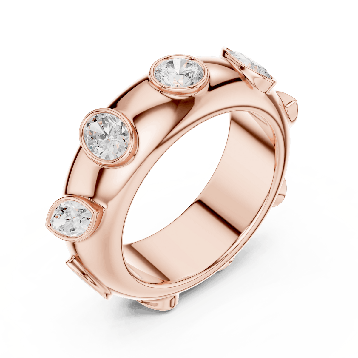 Marquise diamond eternity band ring featuring alternating marquise and round brilliant stones on a polished band by Orova Jewels.