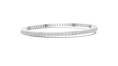 Princess Cut Diamond Tennis Bracelet featuring a continuous row of sparkling square-cut stones with a secure box clasp by Orova Jewels.