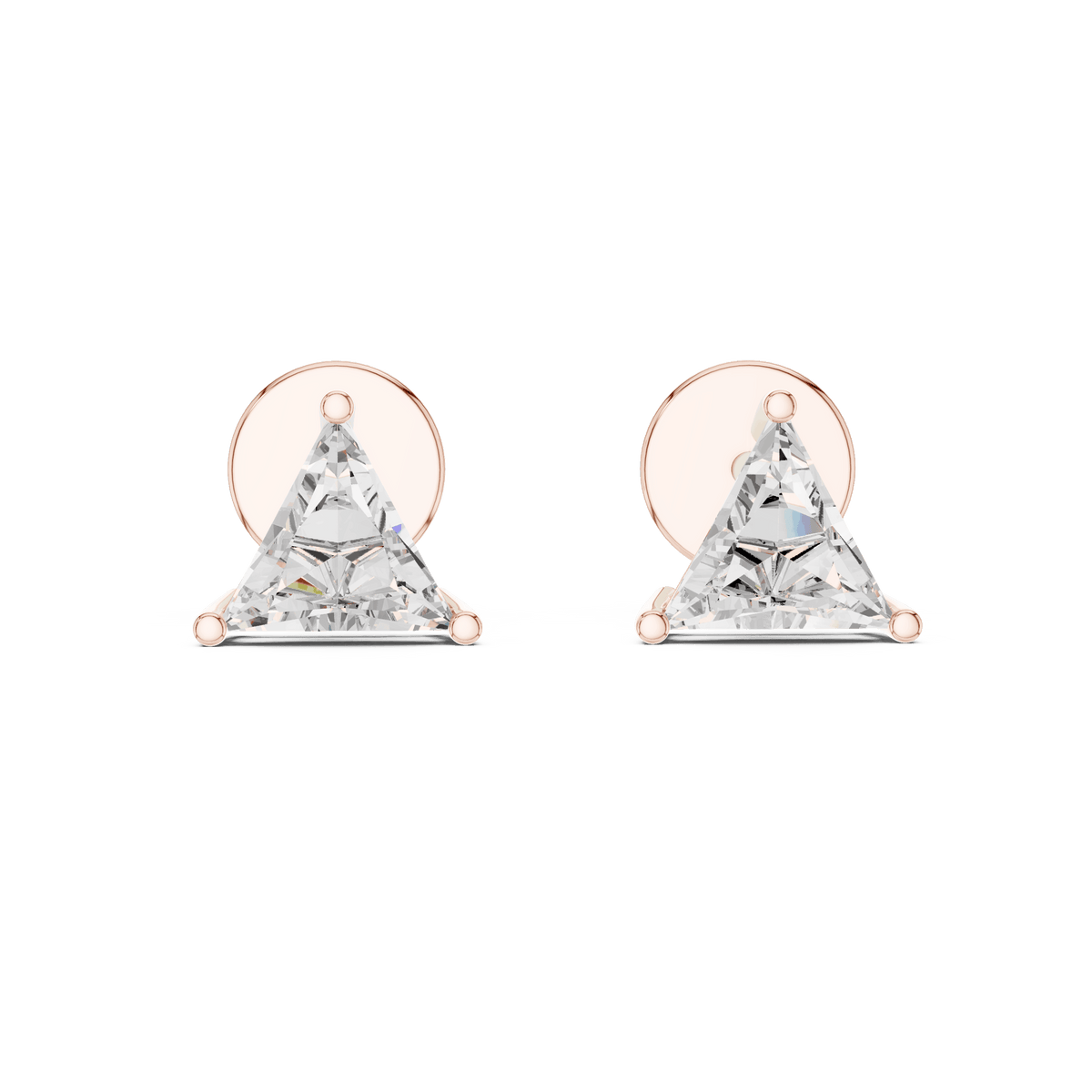 Classic solitaire diamond stud earrings featuring brilliant round-cut stones in a secure four-prong setting with screw-back closure by Orova Jewels.