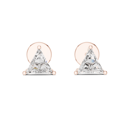 Classic solitaire diamond stud earrings featuring brilliant round-cut stones in a secure four-prong setting with screw-back closure by Orova Jewels.