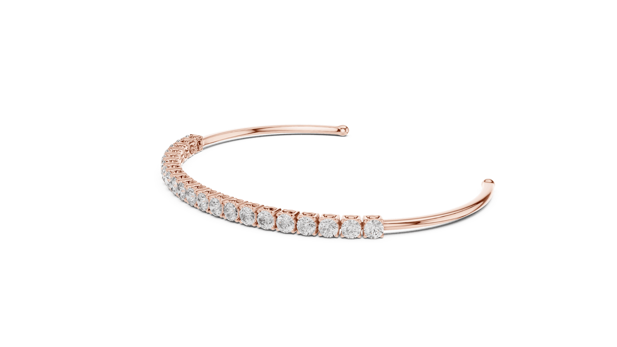 Round Diamond Open Cuff Bangle Orova jewels