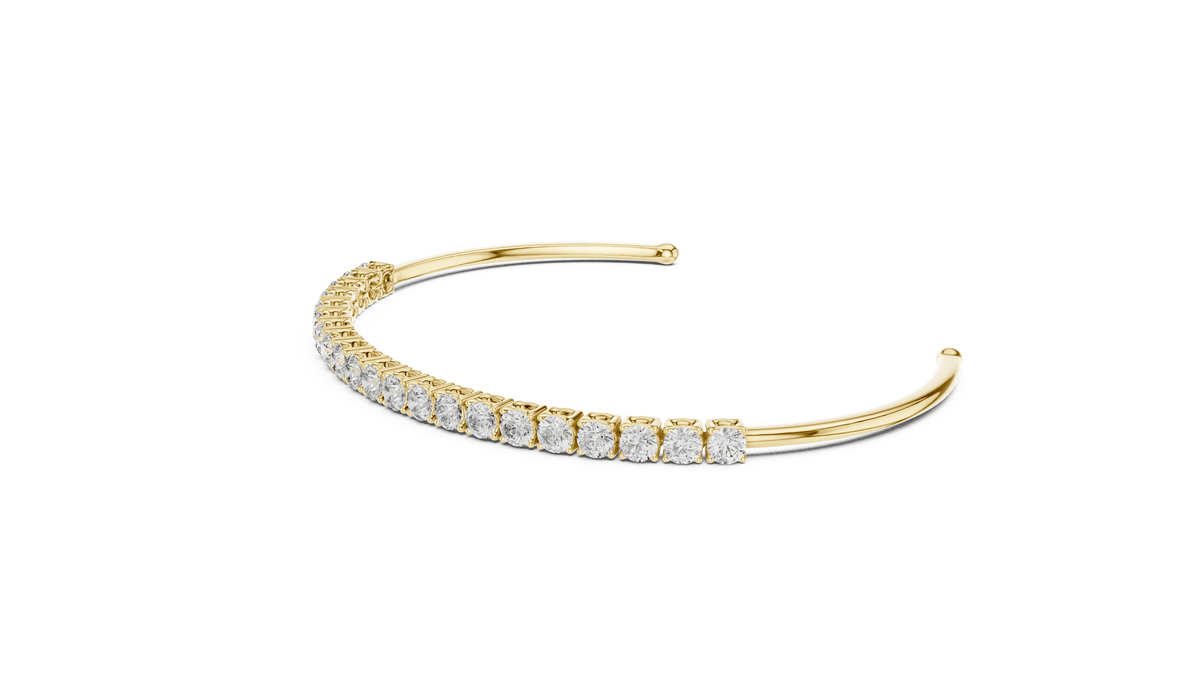 Round Diamond Open Cuff Bangle Orova jewels