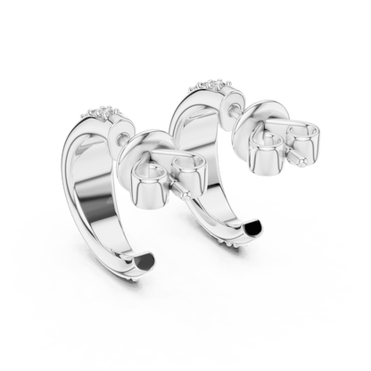 Classic diamond hoop earrings featuring a sleek curved design with sparkling round stone accents and a polished finish by Orova Jewels.