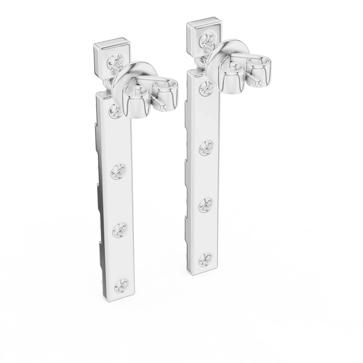 Modern diamond bar drop earrings featuring alternating polished links and sparkling round stones in a sleek vertical design by Orova Jewels