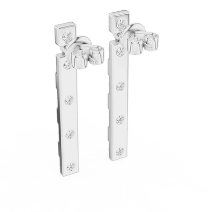 Modern diamond bar drop earrings featuring alternating polished links and sparkling round stones in a sleek vertical design by Orova Jewels