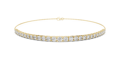 Adjustable Round Diamond Tennis Bracelet featuring a row of brilliant round-cut diamonds on a delicate polished chain with an adjustable clasp by Orova Jewels.