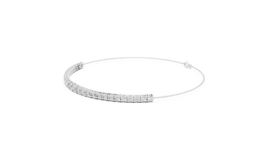 Adjustable Round Diamond Tennis Bracelet featuring a row of brilliant round-cut diamonds on a delicate polished chain with an adjustable clasp by Orova Jewels.