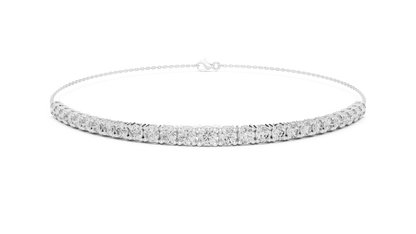 Adjustable Round Diamond Tennis Bracelet featuring a row of brilliant round-cut diamonds on a delicate polished chain with an adjustable clasp by Orova Jewels.
