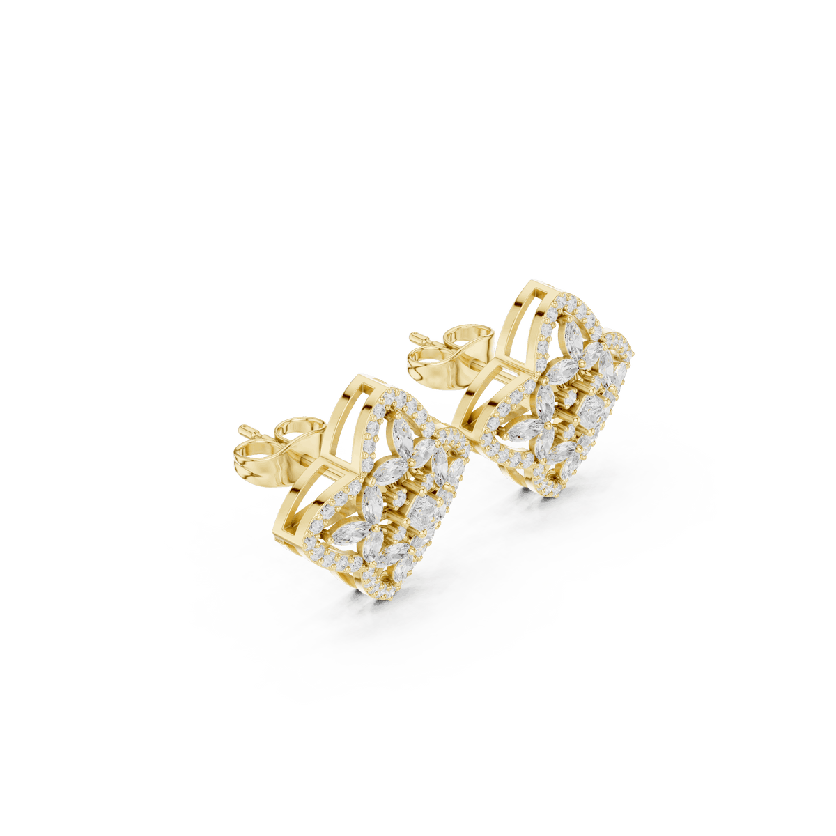 Marquise Diamond Halo Stud Earrings Orova jewels