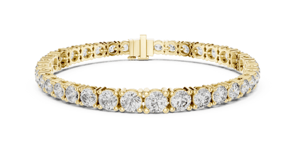 Round Brilliant Diamond Tennis Bracelet featuring a continuous row of sparkling round-cut diamonds in a classic four-prong setting with a secure box clasp by Orova Jewels.