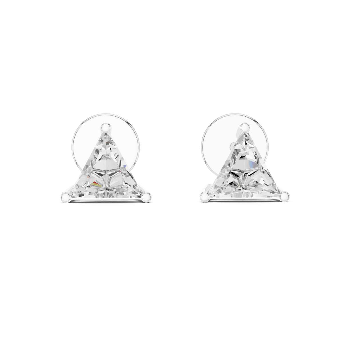 Classic solitaire diamond stud earrings featuring brilliant round-cut stones in a secure four-prong setting with screw-back closure by Orova Jewels.