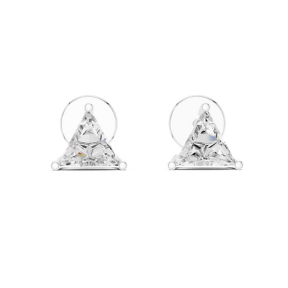 Classic solitaire diamond stud earrings featuring brilliant round-cut stones in a secure four-prong setting with screw-back closure by Orova Jewels.