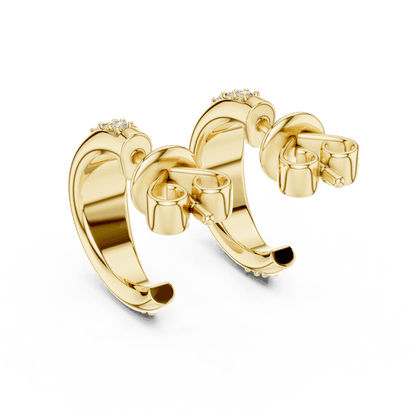 Classic diamond hoop earrings featuring a sleek curved design with sparkling round stone accents and a polished finish by Orova Jewels.