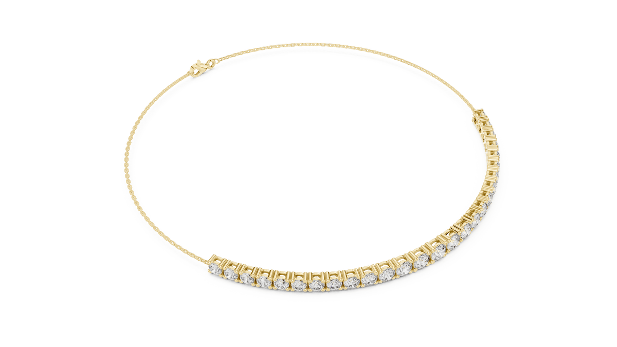 Adjustable Round Diamond Tennis Bracelet featuring a row of brilliant round-cut diamonds on a delicate polished chain with an adjustable clasp by Orova Jewels.