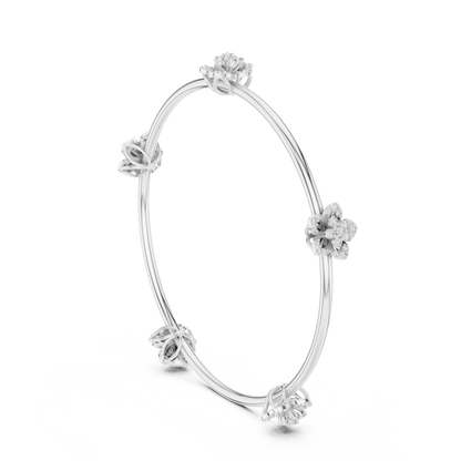 Blooming Floral & Leaf Crystal Bangle Bracelet Orova jewels