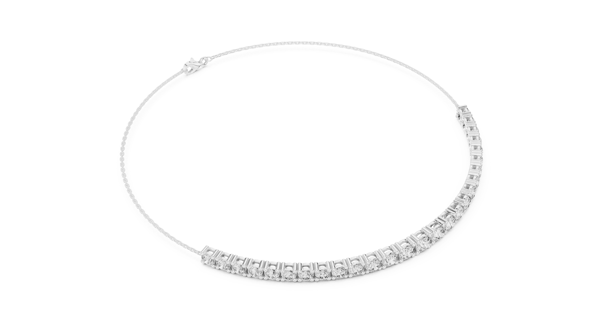 Adjustable Round Diamond Tennis Bracelet featuring a row of brilliant round-cut diamonds on a delicate polished chain with an adjustable clasp by Orova Jewels.