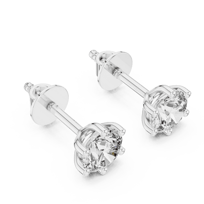 Round Solitaire Diamond Stud Earrings Orova jewels