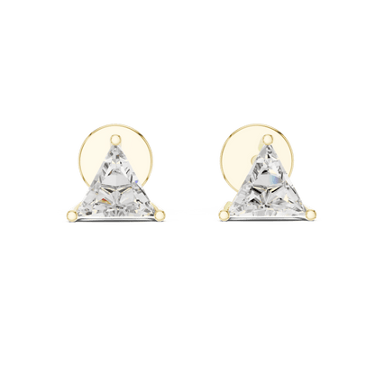Classic solitaire diamond stud earrings featuring brilliant round-cut stones in a secure four-prong setting with screw-back closure by Orova Jewels.