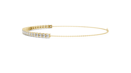 Adjustable Round Diamond Tennis Bracelet featuring a row of brilliant round-cut diamonds on a delicate polished chain with an adjustable clasp by Orova Jewels.