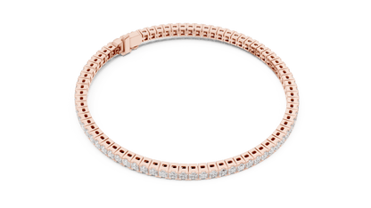 Princess Cut Diamond Tennis Bracelet featuring a continuous row of sparkling square-cut stones with a secure box clasp by Orova Jewels.