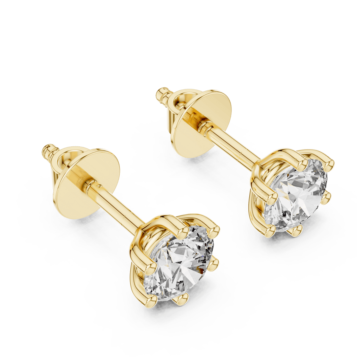 Round Solitaire Diamond Stud Earrings Orova jewels