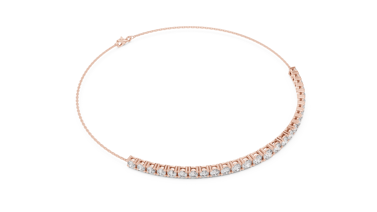 Adjustable Round Diamond Tennis Bracelet featuring a row of brilliant round-cut diamonds on a delicate polished chain with an adjustable clasp by Orova Jewels.