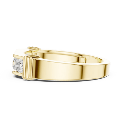 Contemporary channel-set diamond ring featuring brilliant round stones on a sleek polished band by Orova Jewels.