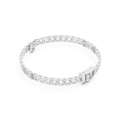 Butterfly diamond chain bracelet featuring polished interlocking links and a sparkling butterfly centerpiece by Orova Jewels.
