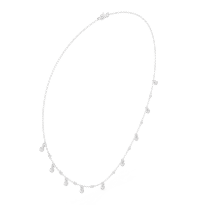 Dainty diamond dangle necklace featuring delicate sparkling drop charms on a fine chain by Orova Jewels.