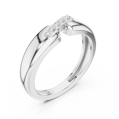 Classic diamond wedding band ring featuring a polished band with a row of sparkling round diamonds by Orova Jewels.