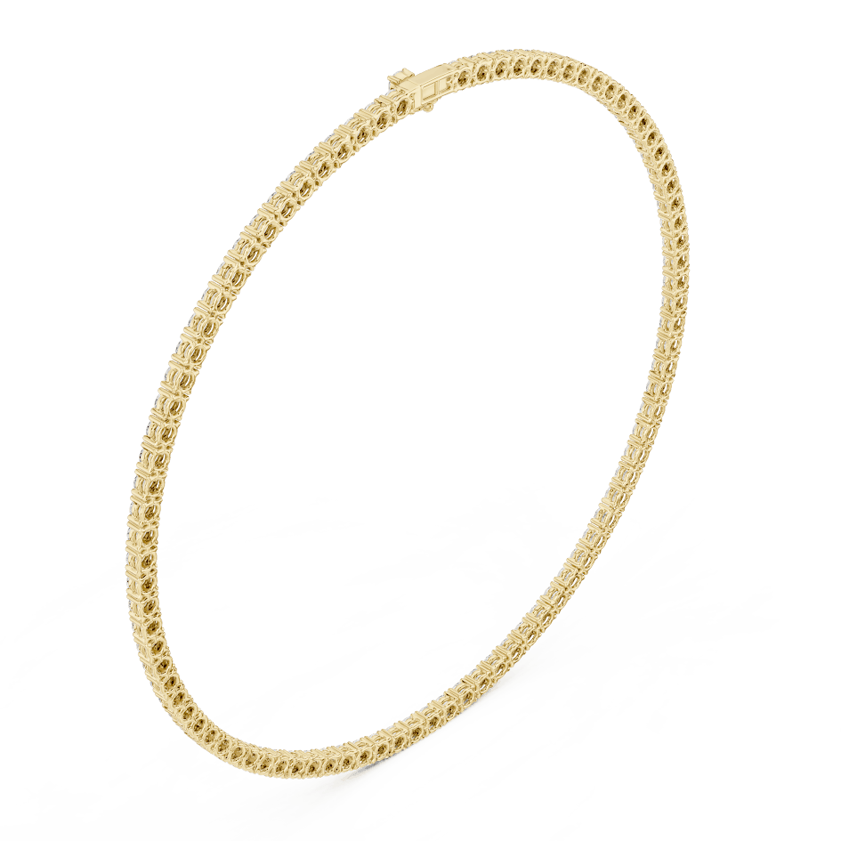Classic round diamond tennis necklace with a continuous line of sparkling stones by Orova Jewels.
