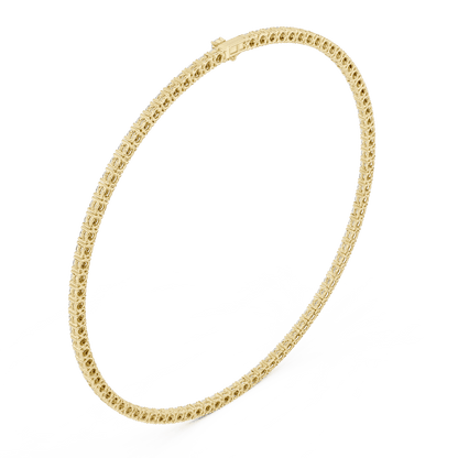 Classic round diamond tennis necklace with a continuous line of sparkling stones by Orova Jewels.