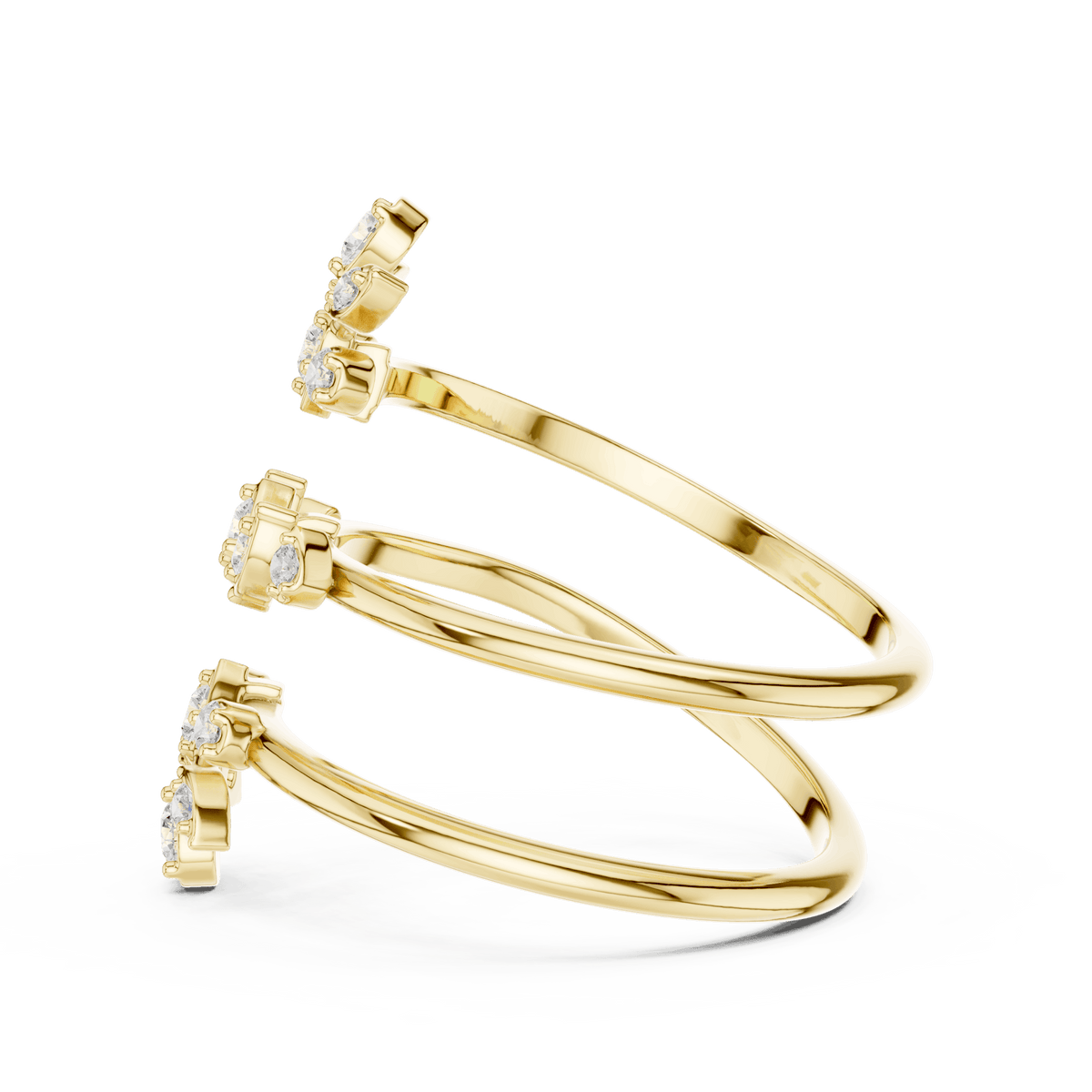 Diamond floral hoop earrings featuring sparkling flower-shaped diamond clusters on sleek polished hoops by Orova Jewels.