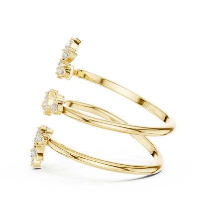 Diamond floral hoop earrings featuring sparkling flower-shaped diamond clusters on sleek polished hoops by Orova Jewels.