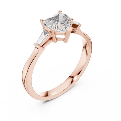 Classic solitaire diamond engagement ring featuring a round brilliant center stone in a four-prong setting with a polished band by Orova Jewels.