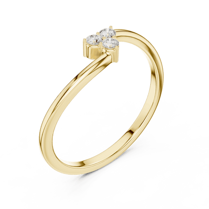 Toi et Moi Diamond Ring featuring two brilliant round stones set side by side on a sleek polished band by Orova Jewels.