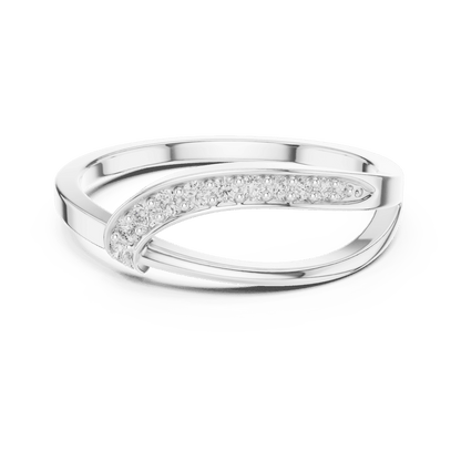 Twisted Pavé Diamond Band Ring featuring a graceful crossover design with sparkling pavé-set diamond accents and a polished finish by Orova Jewels.