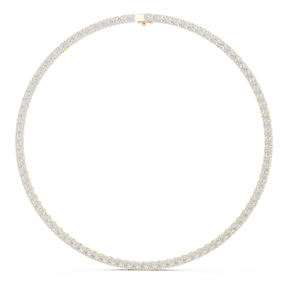 Classic round diamond tennis necklace with a continuous line of sparkling stones by Orova Jewels.