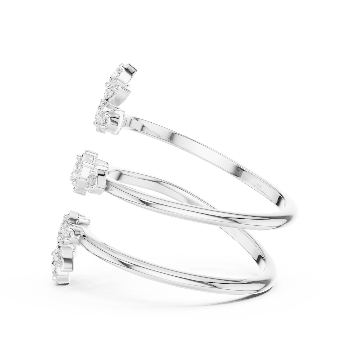 Diamond floral hoop earrings featuring sparkling flower-shaped diamond clusters on sleek polished hoops by Orova Jewels.