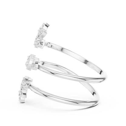 Diamond floral hoop earrings featuring sparkling flower-shaped diamond clusters on sleek polished hoops by Orova Jewels.