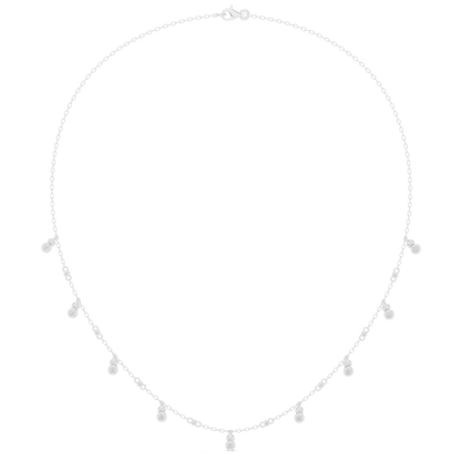 Dainty diamond dangle necklace featuring delicate sparkling drop charms on a fine chain by Orova Jewels.