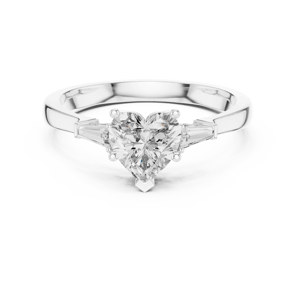 Classic solitaire diamond engagement ring featuring a round brilliant center stone in a four-prong setting with a polished band by Orova Jewels.