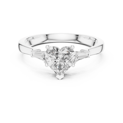Classic solitaire diamond engagement ring featuring a round brilliant center stone in a four-prong setting with a polished band by Orova Jewels.