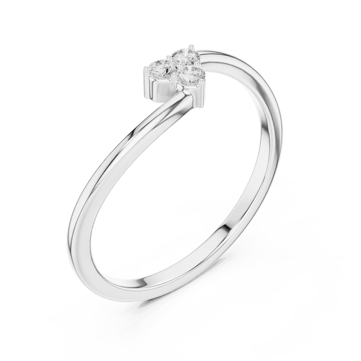 Toi et Moi Diamond Ring featuring two brilliant round stones set side by side on a sleek polished band by Orova Jewels.