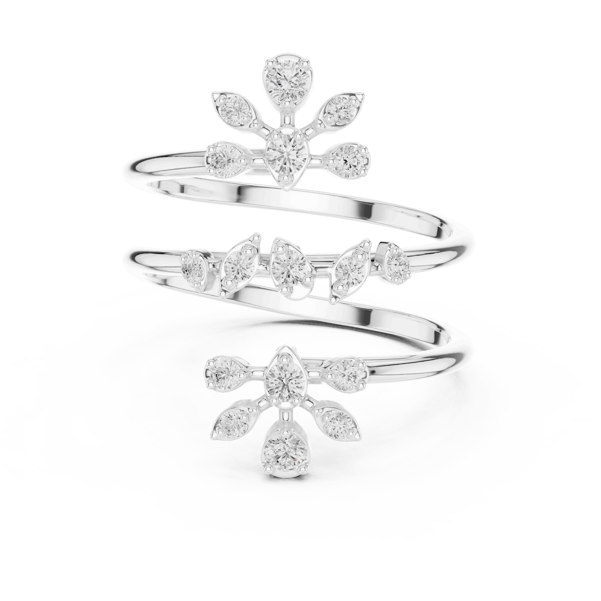 Diamond floral hoop earrings featuring sparkling flower-shaped diamond clusters on sleek polished hoops by Orova Jewels.
