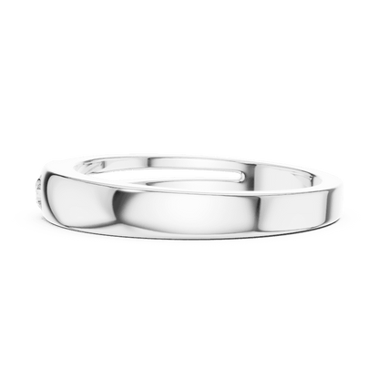 Minimalist solitaire diamond band ring with a sleek polished design and a single sparkling stone by Orova Jewels.