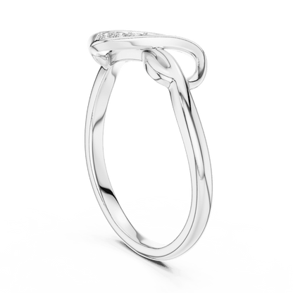 Twisted Infinity Diamond Ring featuring an elegant crossover band with sparkling accent stones and a polished finish by Orova Jewels.