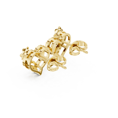 Heart diamond stud earrings featuring an elegant open-heart design with sparkling stone accents and secure push-back closures by Orova Jewels.