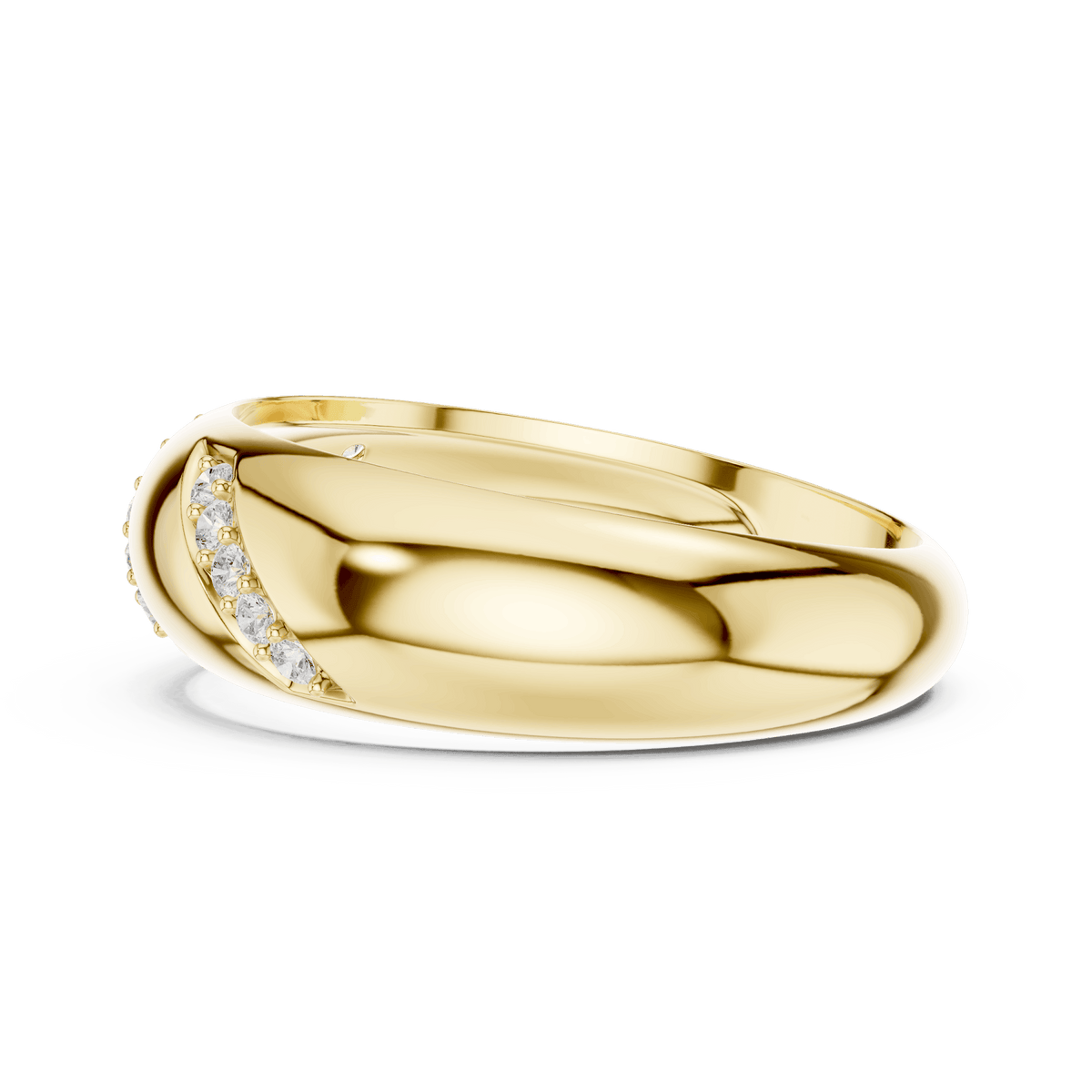 Twisted diamond accent band ring featuring a polished crossover design with sparkling round diamond clusters by Orova Jewels.