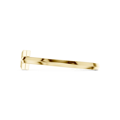 Modern pavé diamond nail bangle featuring a sleek polished nail-inspired design with sparkling pavé-set diamonds by Orova Jewels.